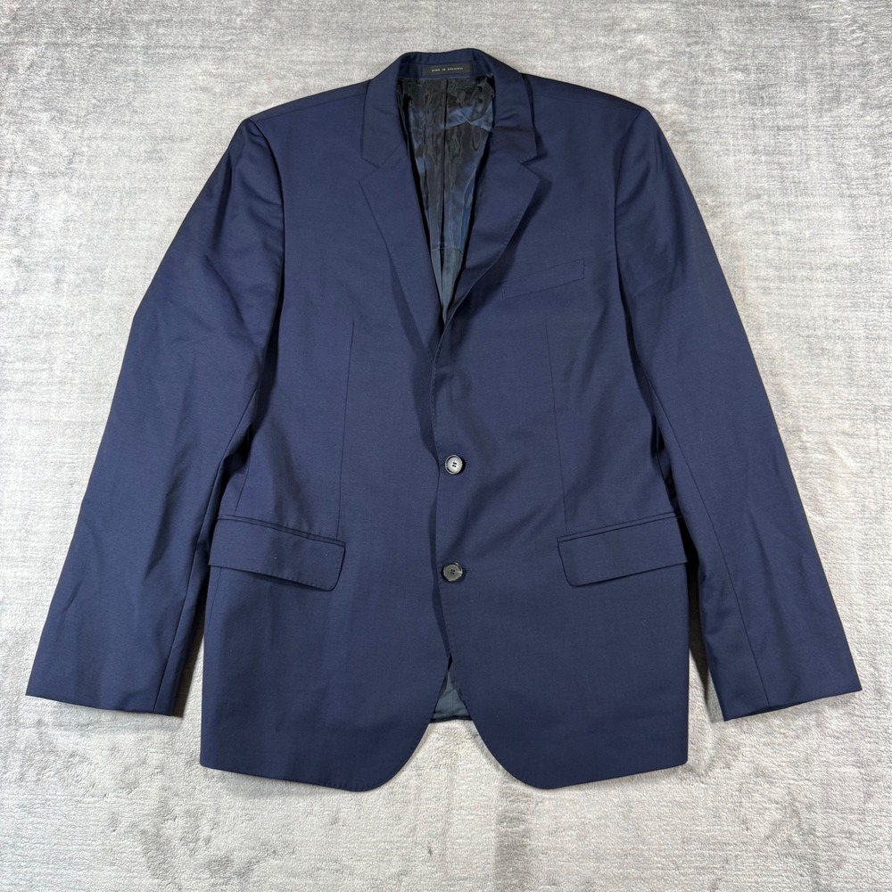 Hugo Boss Blazer Mens 44R Navy Blue Reda Super 110 Wool Suit Jacket Professional